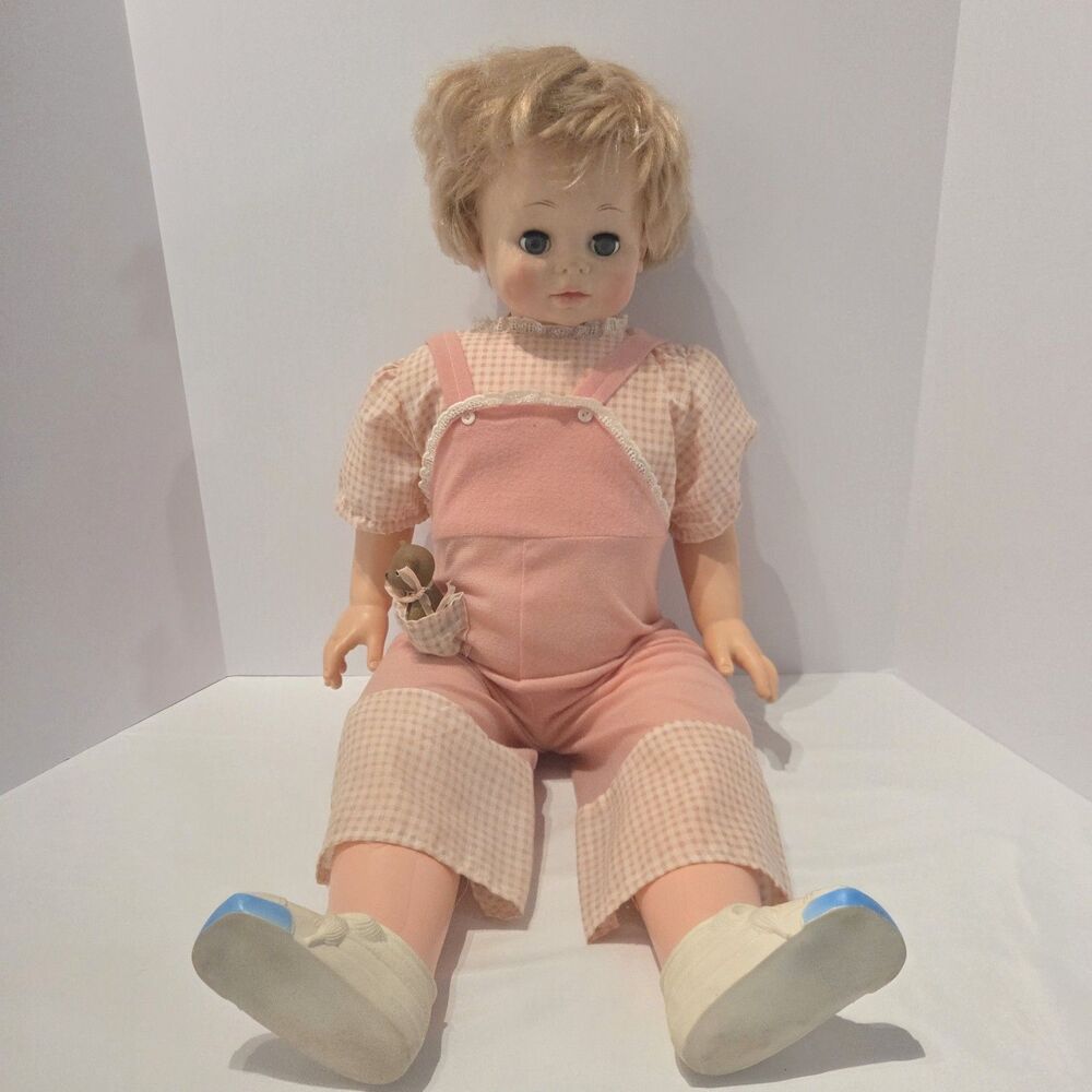 Eugene Doll Vtg 1978 Toddler Rare 30 Inches Jointed With Teddy Bear Companion